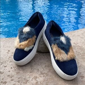 Navy sneaker Alexi Faux Fur
